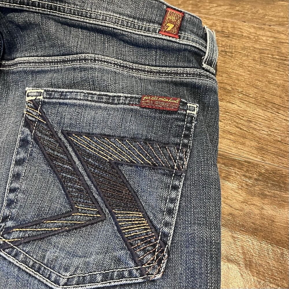 7 Seven For All Mankind Flynt Jeans Size 32 32x34 Dark Blue Bootcut Made In USA